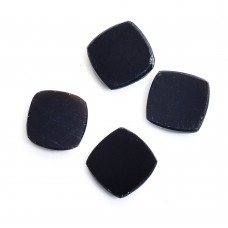 Black onyx 12x12mm cushion rose cut flat back 4.75 ct gemstone 